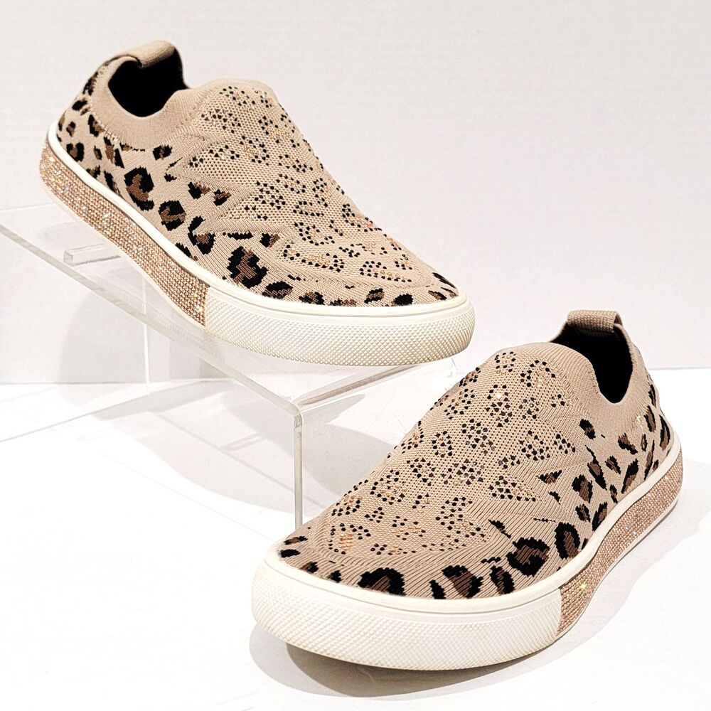 Bernie Mev Gardenia Women's Shoes Size 38 US 7 Cheetah Sneakers Blush Rose Gold
